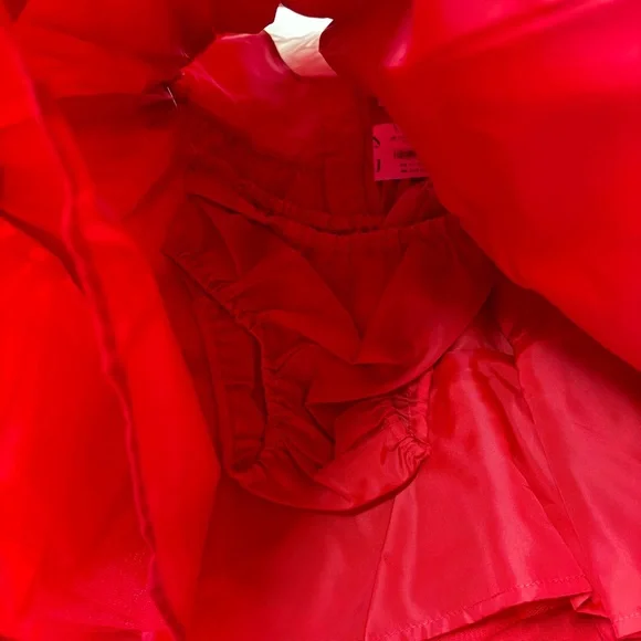 NWT Janie and Jack solid red fit and flare holiday dress size 18-24 months - Picture 4 of 7